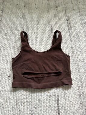 Urban Outfitters Out From Under brown Ribbed cropped cutout Tank Top